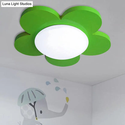 DecorBites™ DecorBites™ Kids Bedroom Macaron Flush Mount Ceiling Light with Floral Acrylic Shade