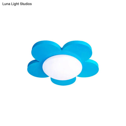 DecorBites™ DecorBites™ Kids Bedroom Macaron Flush Mount Ceiling Light with Floral Acrylic Shade