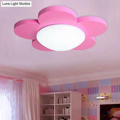 DecorBites™ DecorBites™ Kids Bedroom Macaron Flush Mount Ceiling Light with Floral Acrylic Shade