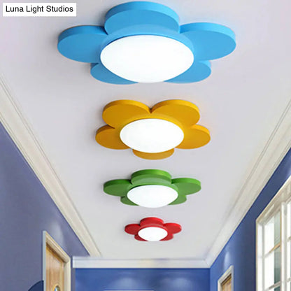 DecorBites™ DecorBites™ Kids Bedroom Macaron Flush Mount Ceiling Light with Floral Acrylic Shade