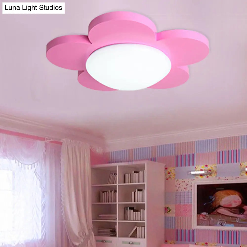 DecorBites™ DecorBites™ Kids Bedroom Macaron Flush Mount Ceiling Light with Floral Acrylic Shade