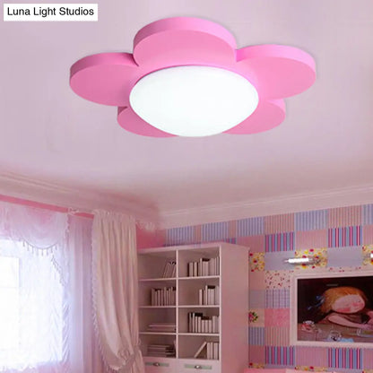 DecorBites™ DecorBites™ Kids Bedroom Macaron Flush Mount Ceiling Light with Floral Acrylic Shade