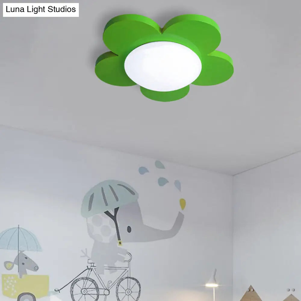 DecorBites™ DecorBites™ Kids Bedroom Macaron Flush Mount Ceiling Light with Floral Acrylic Shade