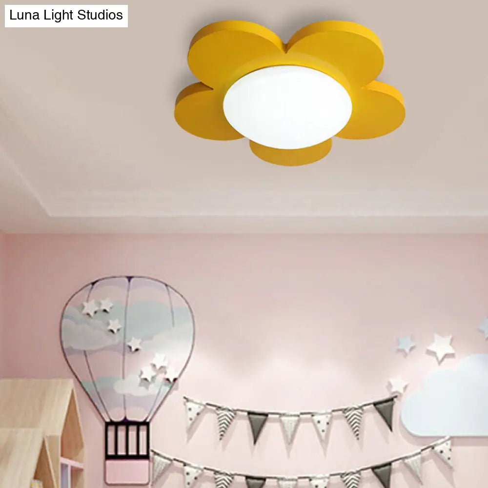 DecorBites™ DecorBites™ Kids Bedroom Macaron Flush Mount Ceiling Light with Floral Acrylic Shade