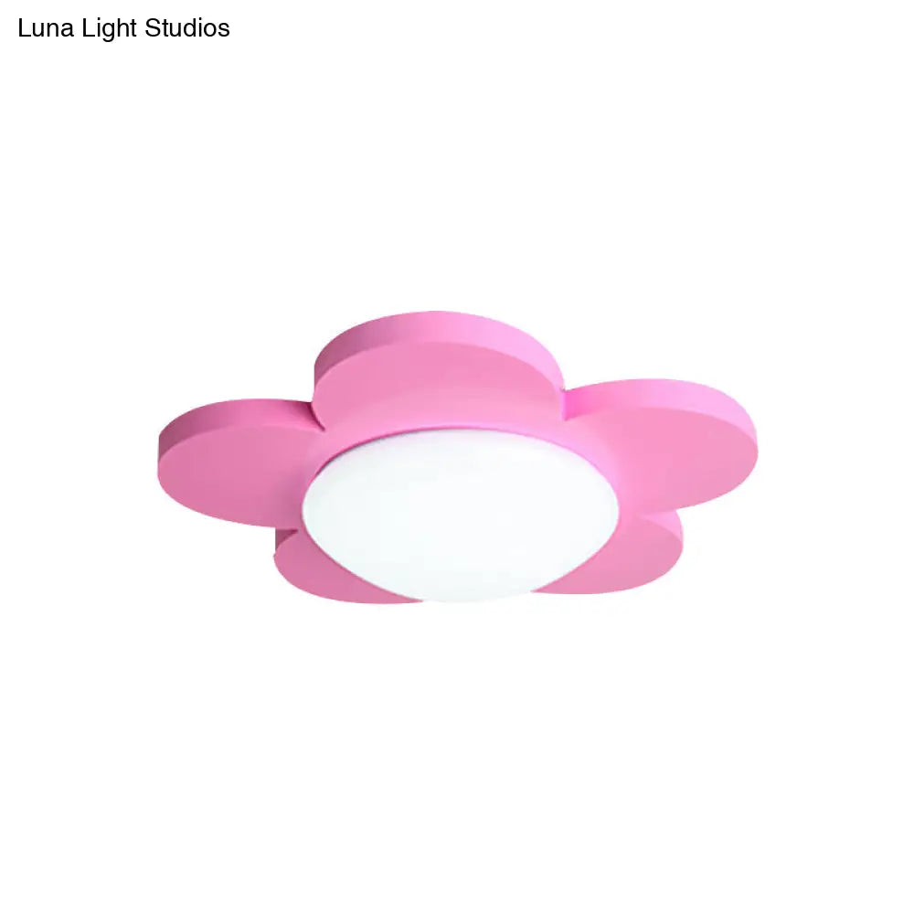 DecorBites™ DecorBites™ Kids Bedroom Macaron Flush Mount Ceiling Light with Floral Acrylic Shade