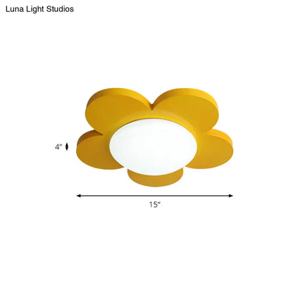 DecorBites™ DecorBites™ Kids Bedroom Macaron Flush Mount Ceiling Light with Floral Acrylic Shade