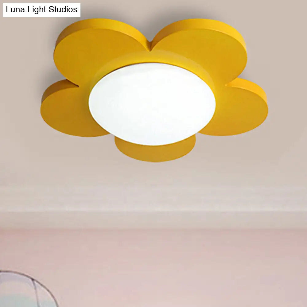 DecorBites™ DecorBites™ Kids Bedroom Macaron Flush Mount Ceiling Light with Floral Acrylic Shade