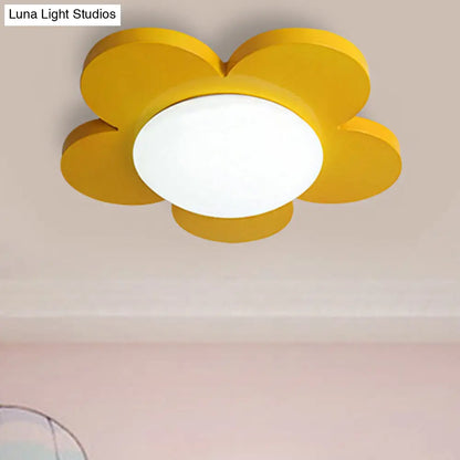 DecorBites™ DecorBites™ Kids Bedroom Macaron Flush Mount Ceiling Light with Floral Acrylic Shade