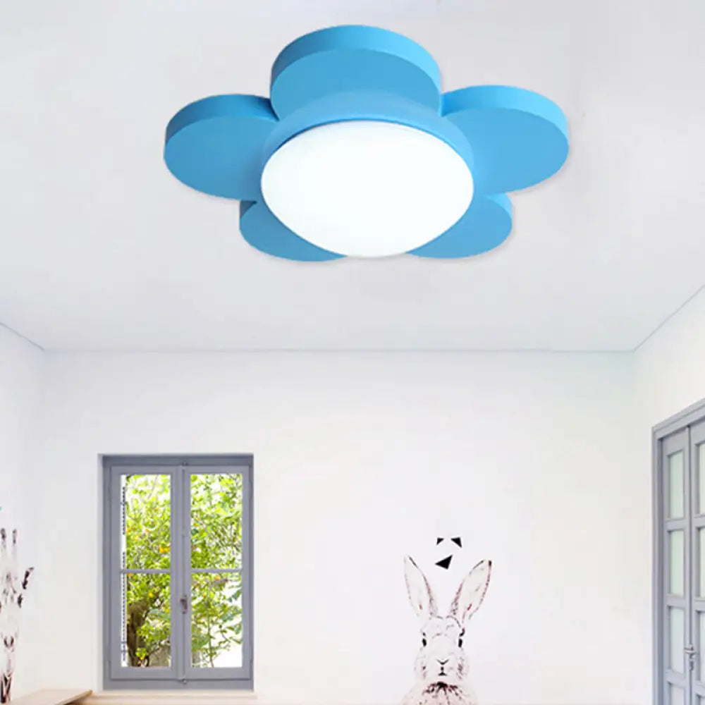 DecorBites™ DecorBites™ Kids Bedroom Macaron Flush Mount Ceiling Light with Floral Acrylic Shade