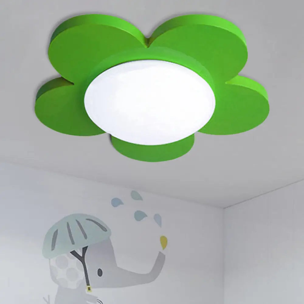 DecorBites™ DecorBites™ Kids Bedroom Macaron Flush Mount Ceiling Light with Floral Acrylic Shade