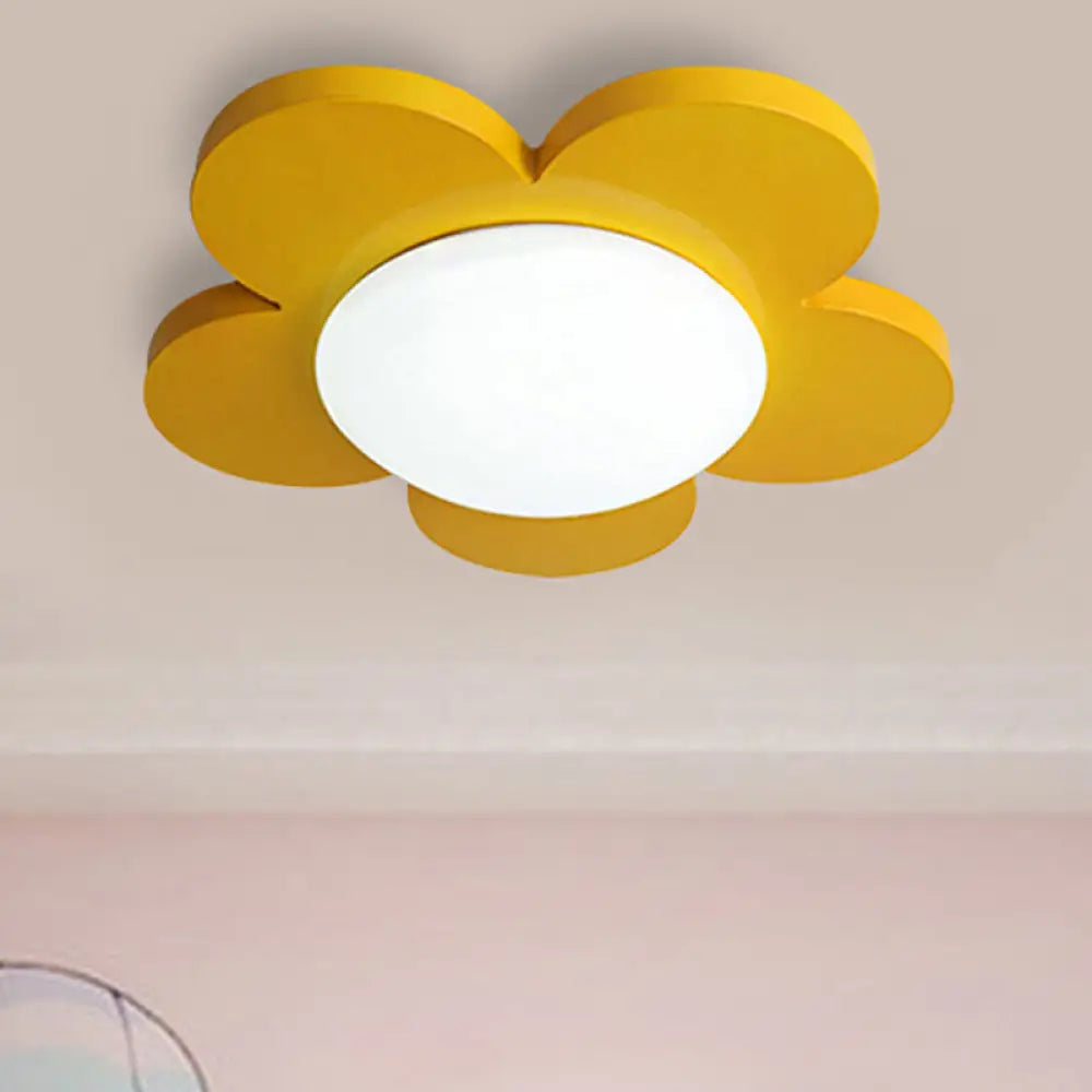 DecorBites™ DecorBites™ Kids Bedroom Macaron Flush Mount Ceiling Light with Floral Acrylic Shade