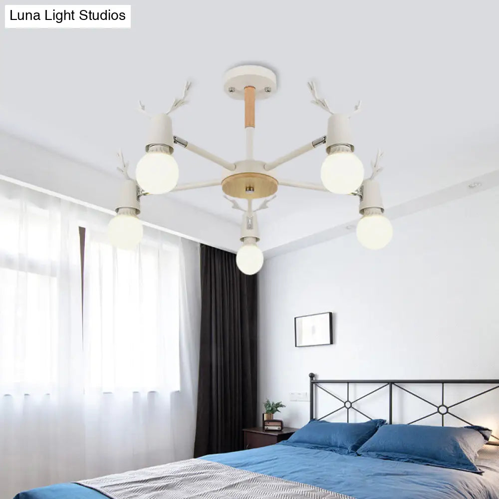 DecorBites™ DecorBites™ Kids' Bedroom Semi Flush Ceiling Light with Modern Antler Decoration
