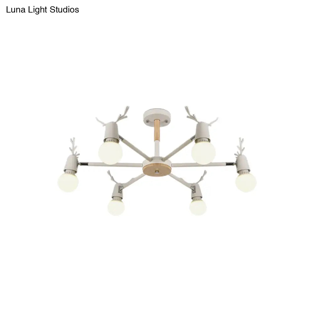 DecorBites™ DecorBites™ Kids' Bedroom Semi Flush Ceiling Light with Modern Antler Decoration