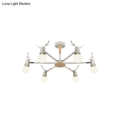 DecorBites™ DecorBites™ Kids' Bedroom Semi Flush Ceiling Light with Modern Antler Decoration