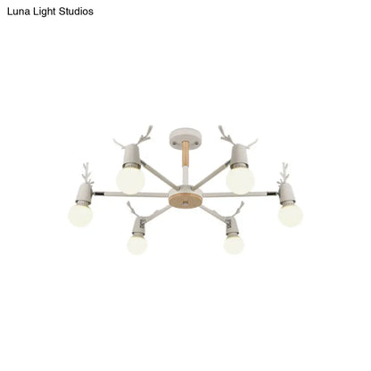 DecorBites™ DecorBites™ Kids' Bedroom Semi Flush Ceiling Light with Modern Antler Decoration
