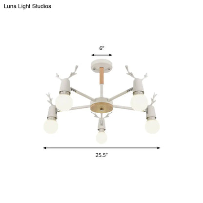 DecorBites™ DecorBites™ Kids' Bedroom Semi Flush Ceiling Light with Modern Antler Decoration