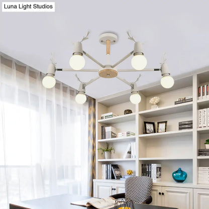 DecorBites™ DecorBites™ Kids' Bedroom Semi Flush Ceiling Light with Modern Antler Decoration