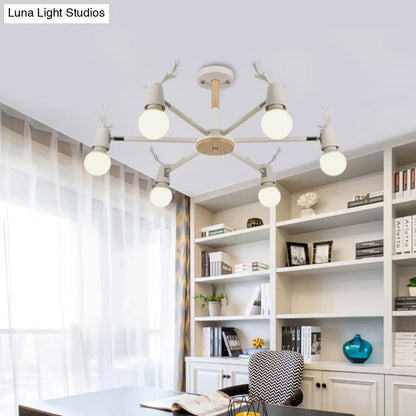 DecorBites™ DecorBites™ Kids' Bedroom Semi Flush Ceiling Light with Modern Antler Decoration