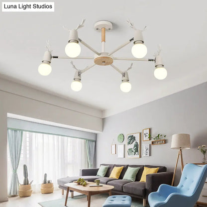 DecorBites™ DecorBites™ Kids' Bedroom Semi Flush Ceiling Light with Modern Antler Decoration