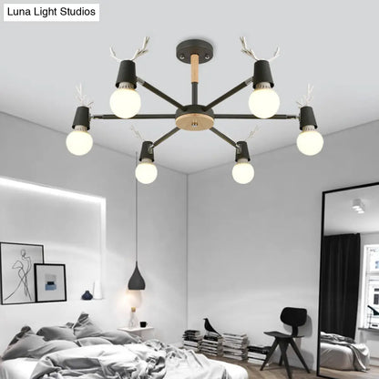 DecorBites™ DecorBites™ Kids' Bedroom Semi Flush Ceiling Light with Modern Antler Decoration