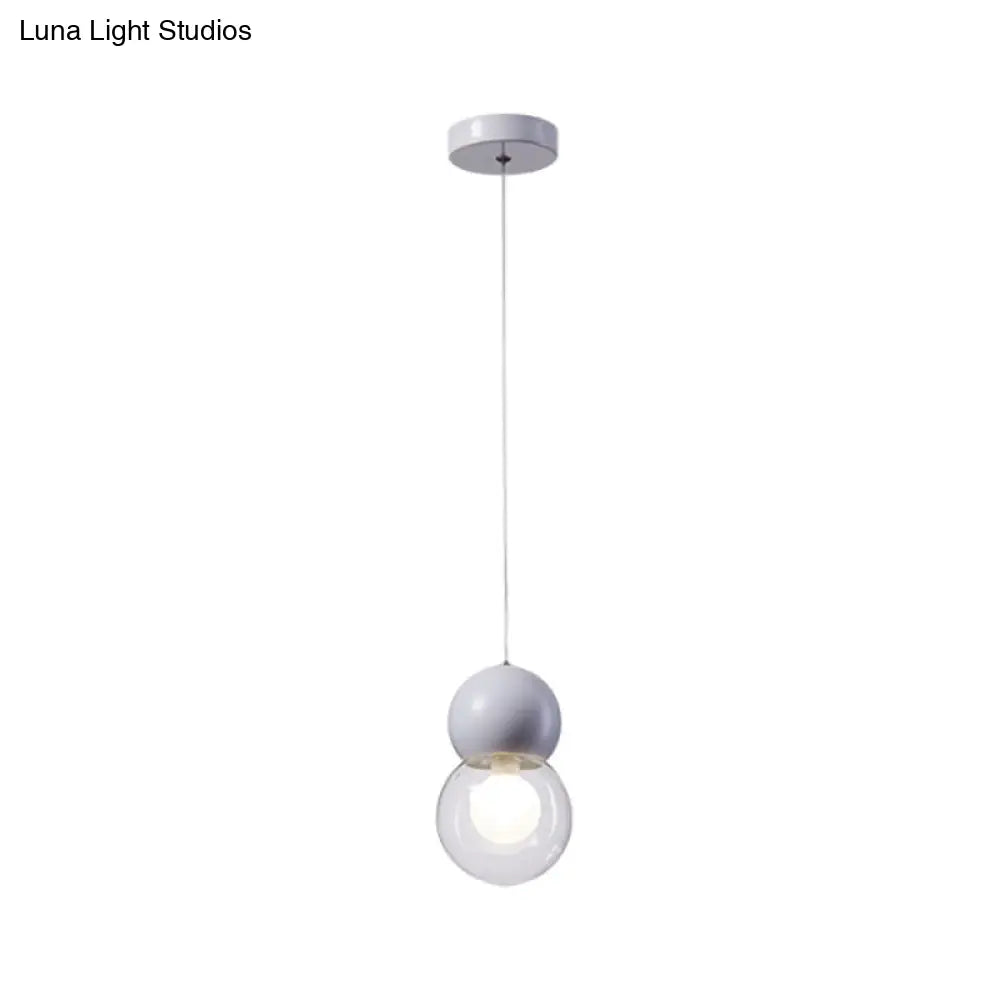 DecorBites™ Kids Bedside Pendulum Light - Gourd Shape, Milky Glass, Macaron Ceiling Pendant - Pink/Yellow/Blue