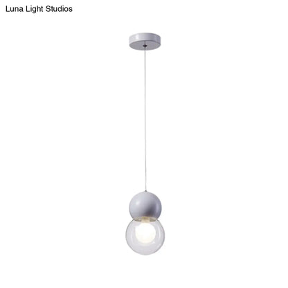 DecorBites™ Kids Bedside Pendulum Light - Gourd Shape, Milky Glass, Macaron Ceiling Pendant - Pink/Yellow/Blue