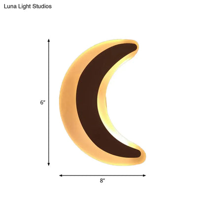 DecorBites™ Kids' Cartoon Apple/Leaf/Cat LED Flush Mount Wall Sconce - Small Acrylic Wall Light for Children's Bedroom in White