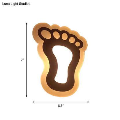 DecorBites™ Kids' Cartoon Apple/Leaf/Cat LED Flush Mount Wall Sconce - Small Acrylic Wall Light for Children's Bedroom in White