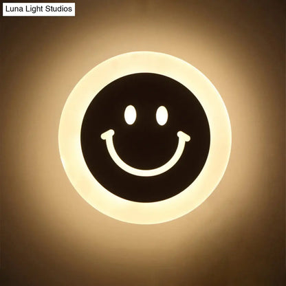 DecorBites™ Kids' Cartoon Apple/Leaf/Cat LED Flush Mount Wall Sconce - Small Acrylic Wall Light for Children's Bedroom in White