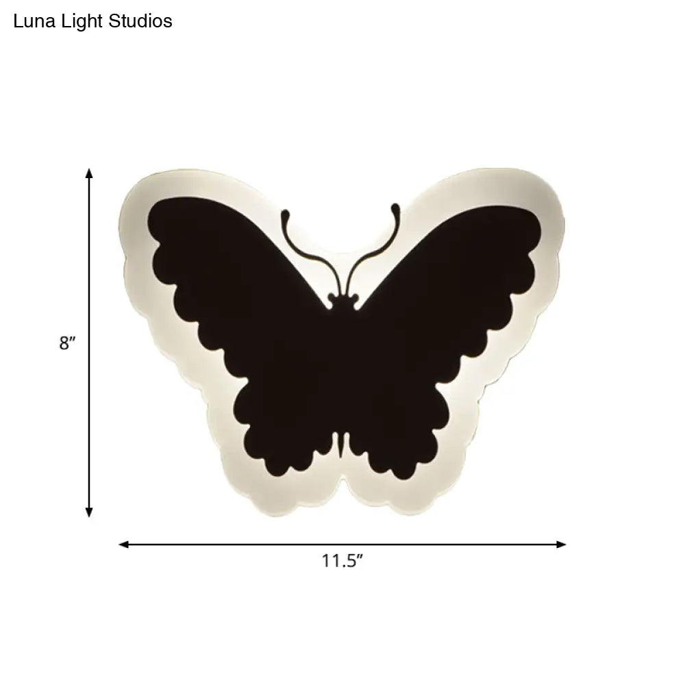 DecorBites™ Kids' Cartoon Apple/Leaf/Cat LED Flush Mount Wall Sconce - Small Acrylic Wall Light for Children's Bedroom in White