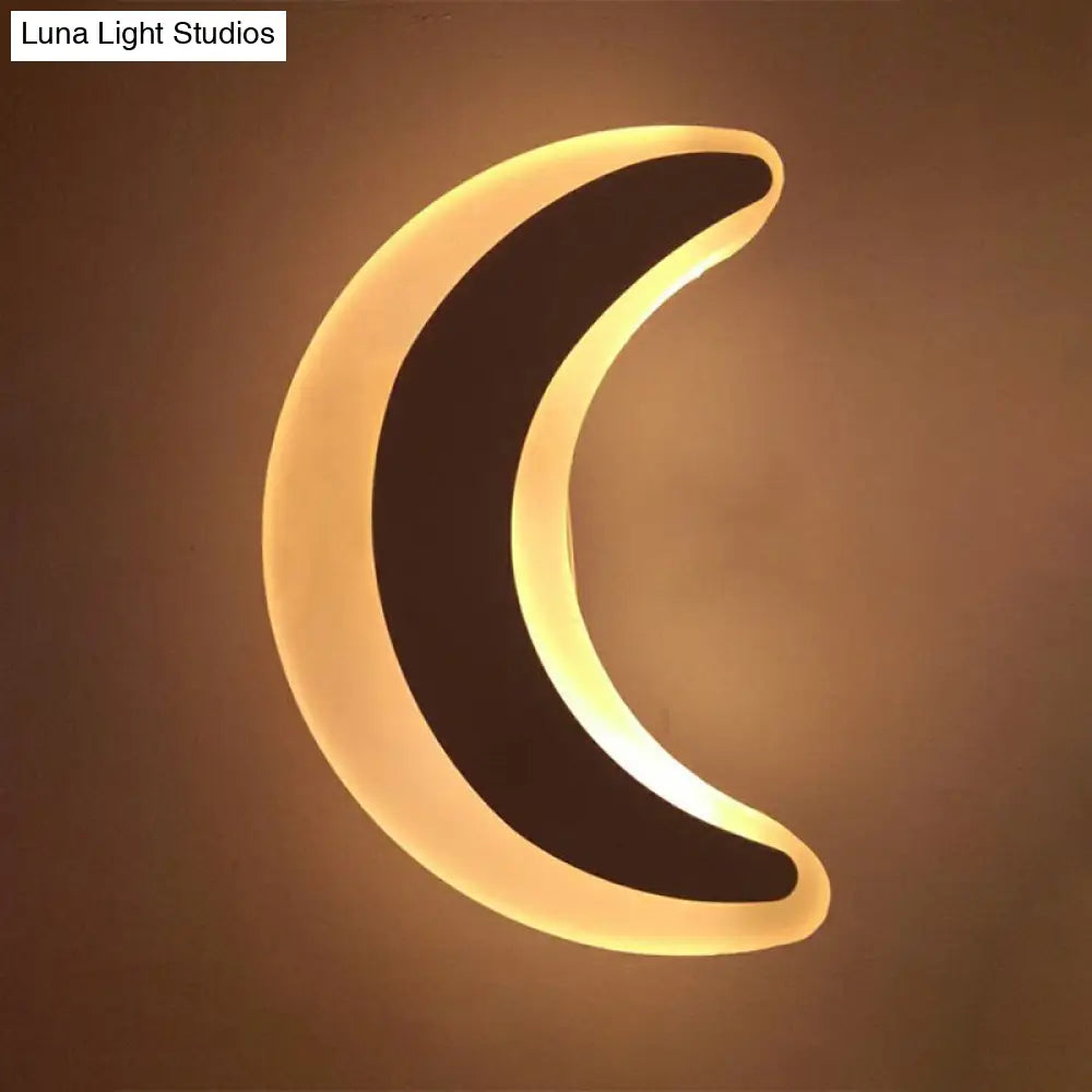 DecorBites™ Kids' Cartoon Apple/Leaf/Cat LED Flush Mount Wall Sconce - Small Acrylic Wall Light for Children's Bedroom in White