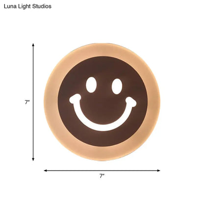 DecorBites™ Kids' Cartoon Apple/Leaf/Cat LED Flush Mount Wall Sconce - Small Acrylic Wall Light for Children's Bedroom in White