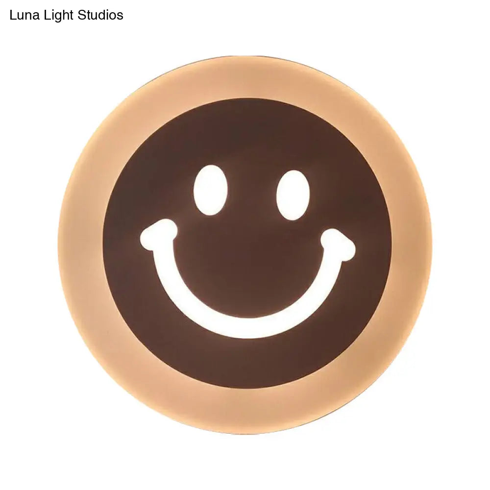 DecorBites™ Kids' Cartoon Apple/Leaf/Cat LED Flush Mount Wall Sconce - Small Acrylic Wall Light for Children's Bedroom in White