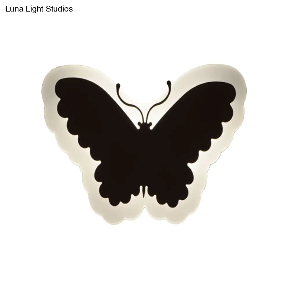 DecorBites™ Kids' Cartoon Apple/Leaf/Cat LED Flush Mount Wall Sconce - Small Acrylic Wall Light for Children's Bedroom in White