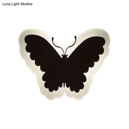 DecorBites™ Kids' Cartoon Apple/Leaf/Cat LED Flush Mount Wall Sconce - Small Acrylic Wall Light for Children's Bedroom in White