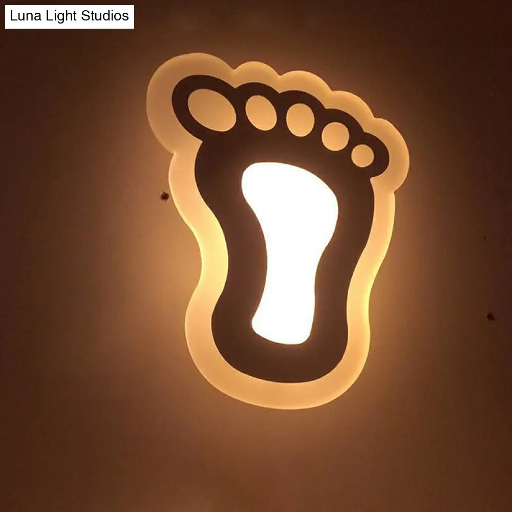 DecorBites™ Kids' Cartoon Apple/Leaf/Cat LED Flush Mount Wall Sconce - Small Acrylic Wall Light for Children's Bedroom in White