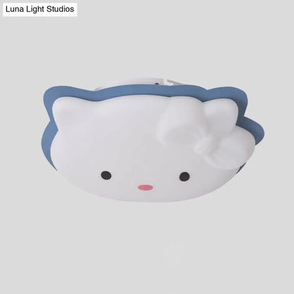 DecorBites™ DecorBites™ Kids' Cartoon Cat LED Flush Mount Light Fixture for Pink/Blue Bedroom Décor