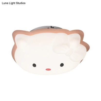 DecorBites™ DecorBites™ Kids' Cartoon Cat LED Flush Mount Light Fixture for Pink/Blue Bedroom Décor