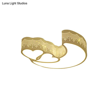 DecorBites™ DecorBites™ Kids Cartoon Moon Heart LED Ceiling Light - Metal Acrylic Mount for Bedroom