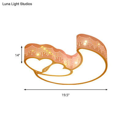 DecorBites™ DecorBites™ Kids Cartoon Moon Heart LED Ceiling Light - Metal Acrylic Mount for Bedroom