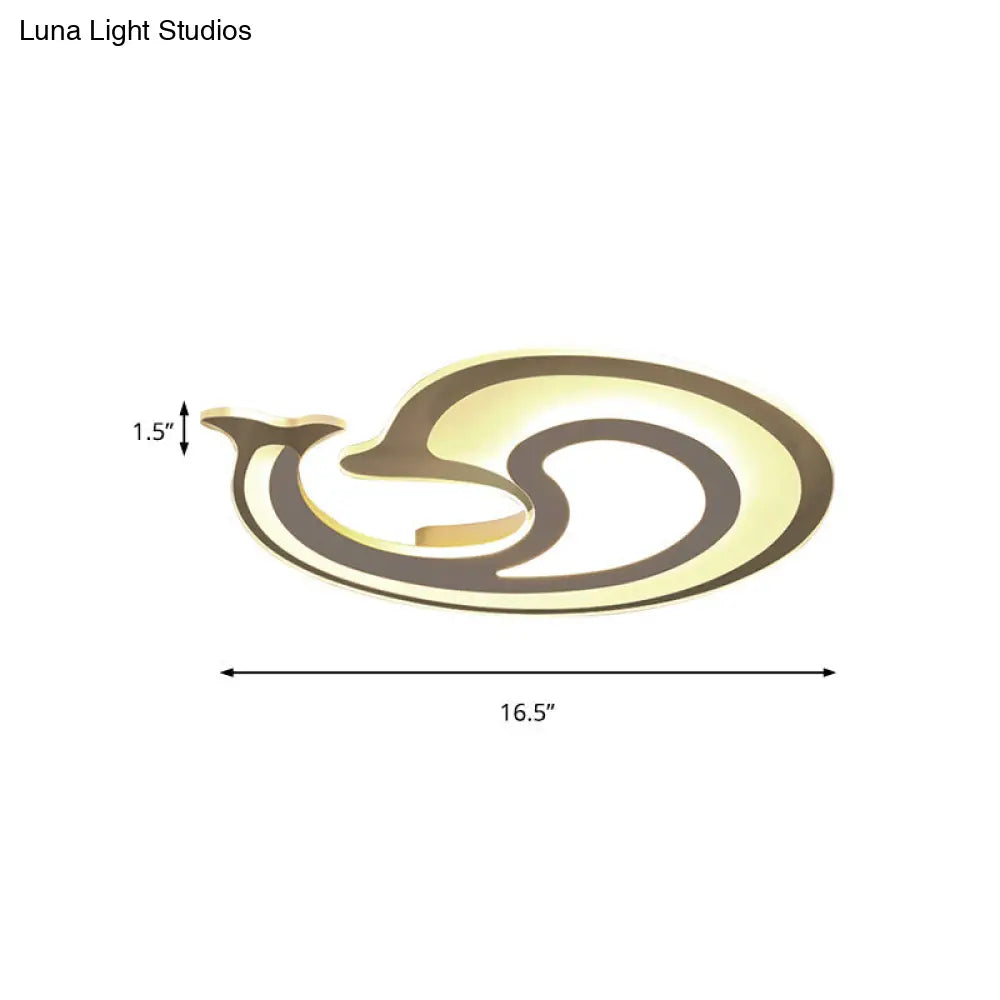 DecorBites™ DecorBites™ Kids' Cartoon Snail Shell Ceiling Light in Striped White Flush Design - Ideal for Child's Bedroom