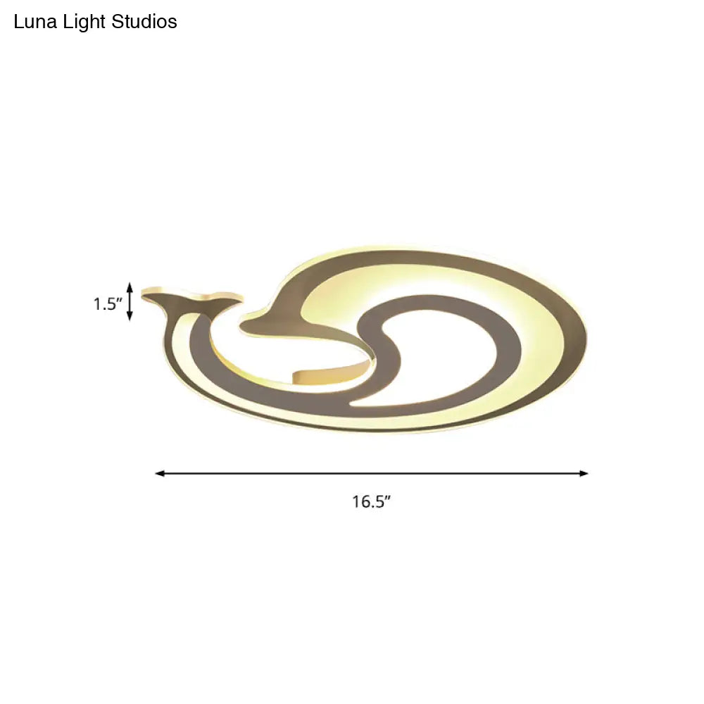 DecorBites™ DecorBites™ Kids' Cartoon Snail Shell Ceiling Light in Striped White Flush Design - Ideal for Child's Bedroom