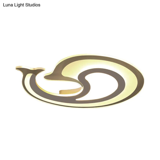 DecorBites™ DecorBites™ Kids' Cartoon Snail Shell Ceiling Light in Striped White Flush Design - Ideal for Child's Bedroom