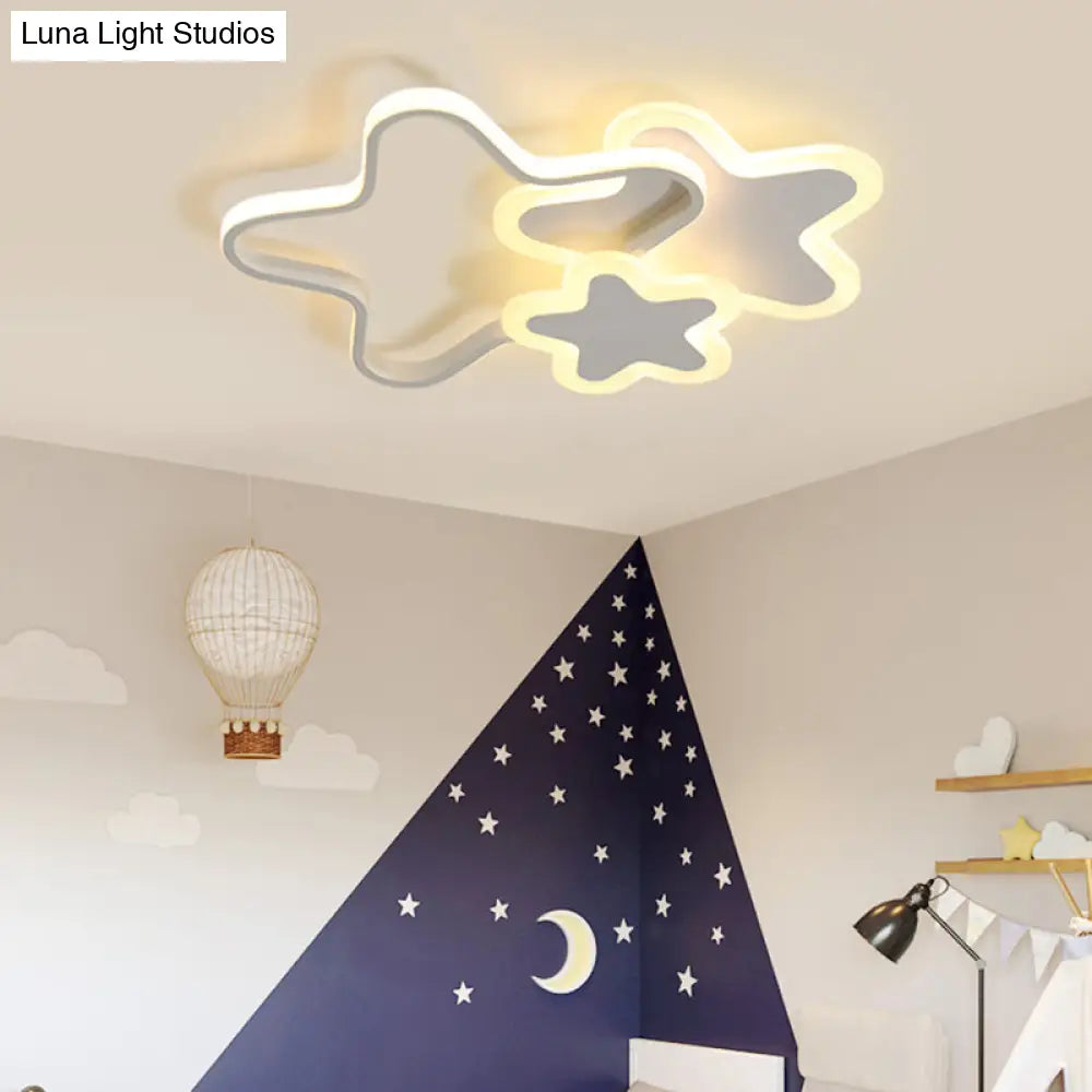 DecorBites™ DecorBites™ Kid's Cartoon Star LED Flush Mount Ceiling Light Fixture - Metal Children's Room Lighting