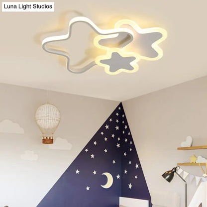 DecorBites™ DecorBites™ Kid's Cartoon Star LED Flush Mount Ceiling Light Fixture - Metal Children's Room Lighting