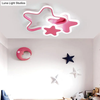 DecorBites™ DecorBites™ Kid's Cartoon Star LED Flush Mount Ceiling Light Fixture - Metal Children's Room Lighting
