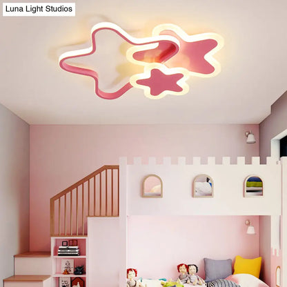 DecorBites™ DecorBites™ Kid's Cartoon Star LED Flush Mount Ceiling Light Fixture - Metal Children's Room Lighting