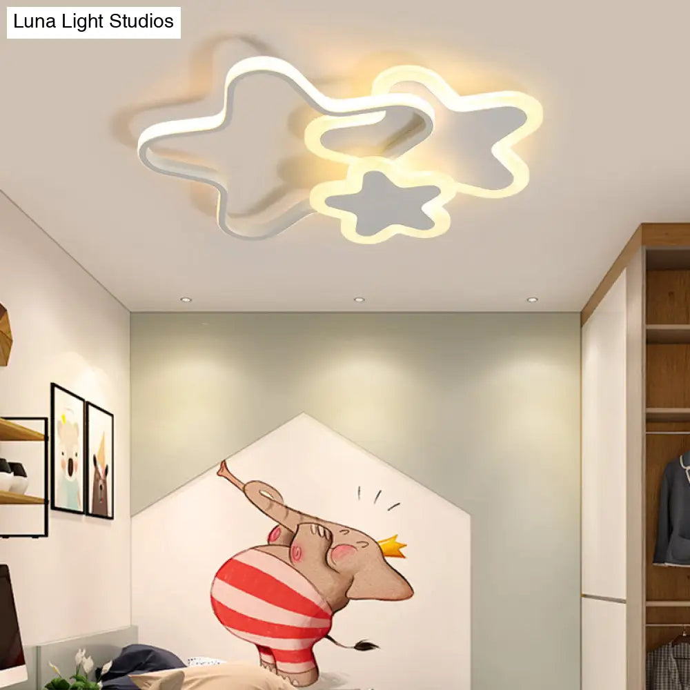 DecorBites™ DecorBites™ Kid's Cartoon Star LED Flush Mount Ceiling Light Fixture - Metal Children's Room Lighting