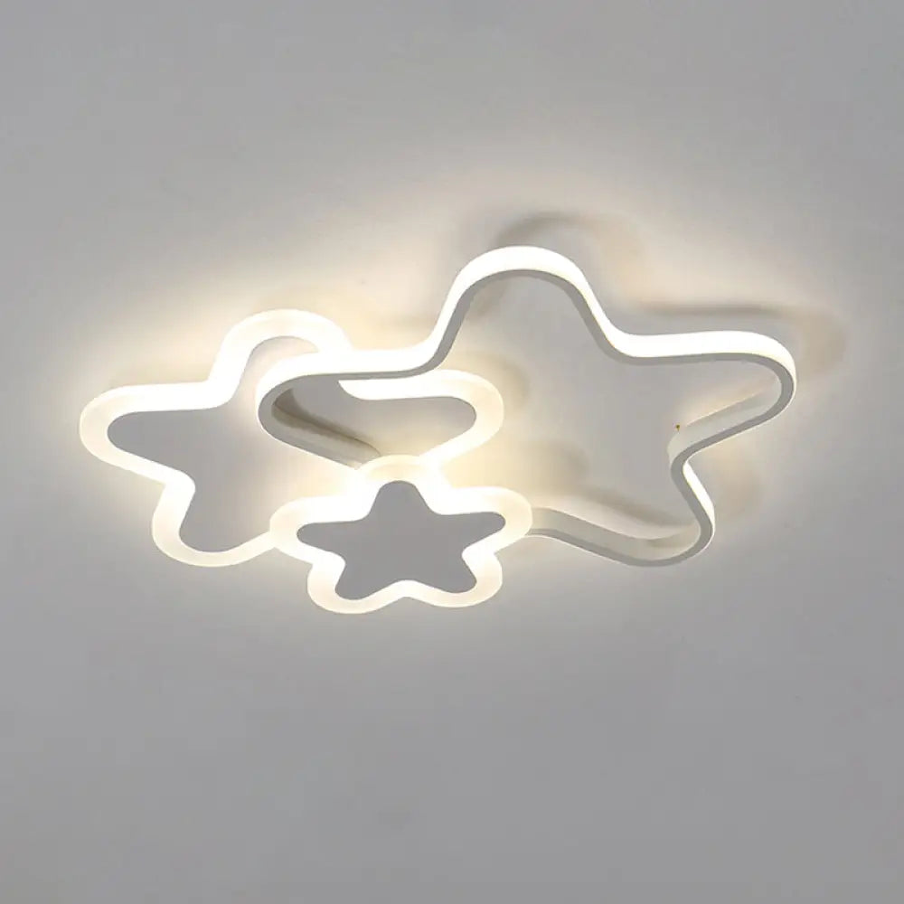 DecorBites™ DecorBites™ Kid's Cartoon Star LED Flush Mount Ceiling Light Fixture - Metal Children's Room Lighting