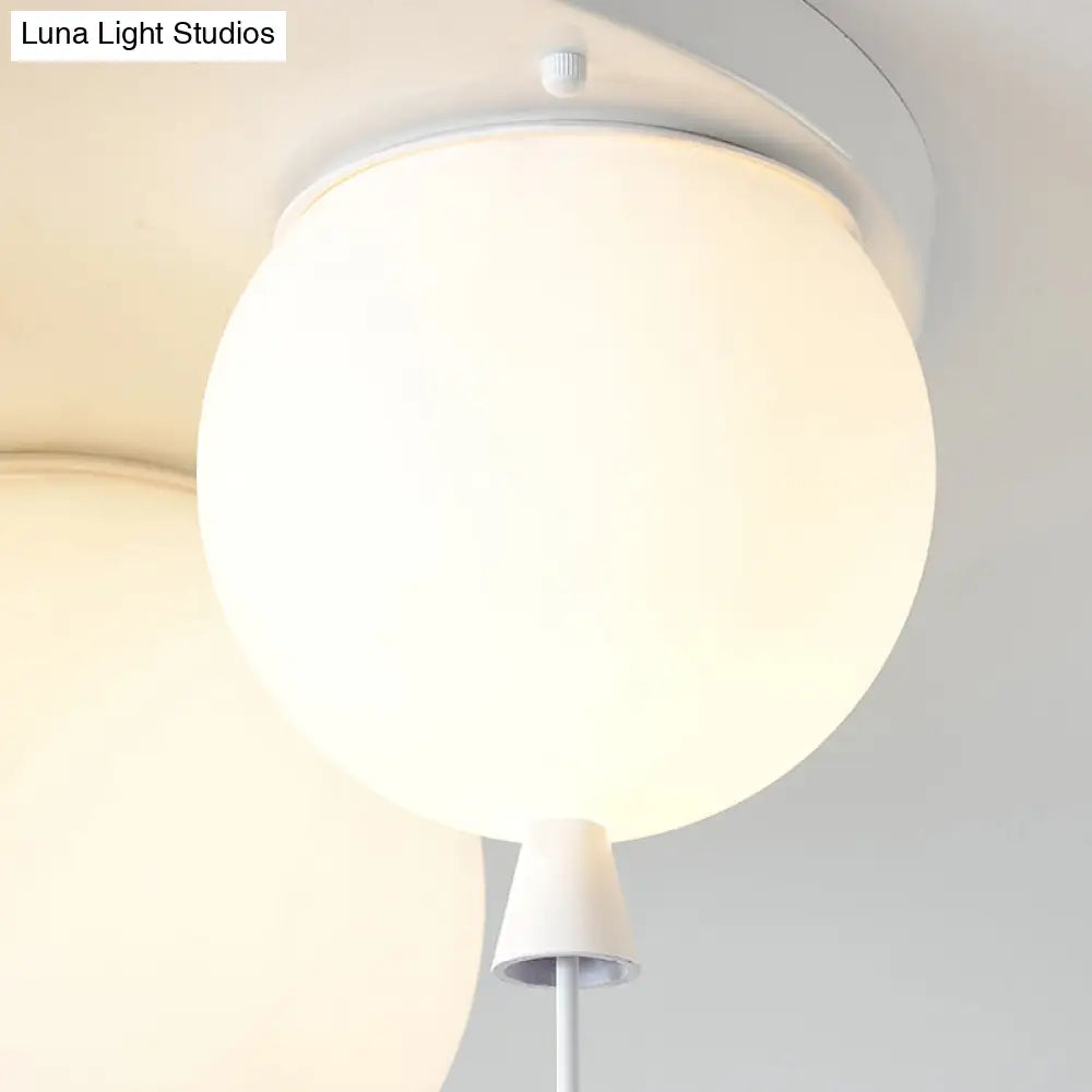 DecorBites™ DecorBites™ Kids' Ceiling Light with Cartoon Astronaut Pendant - Round Frosted Acrylic Lampshade, Flush-mount Design